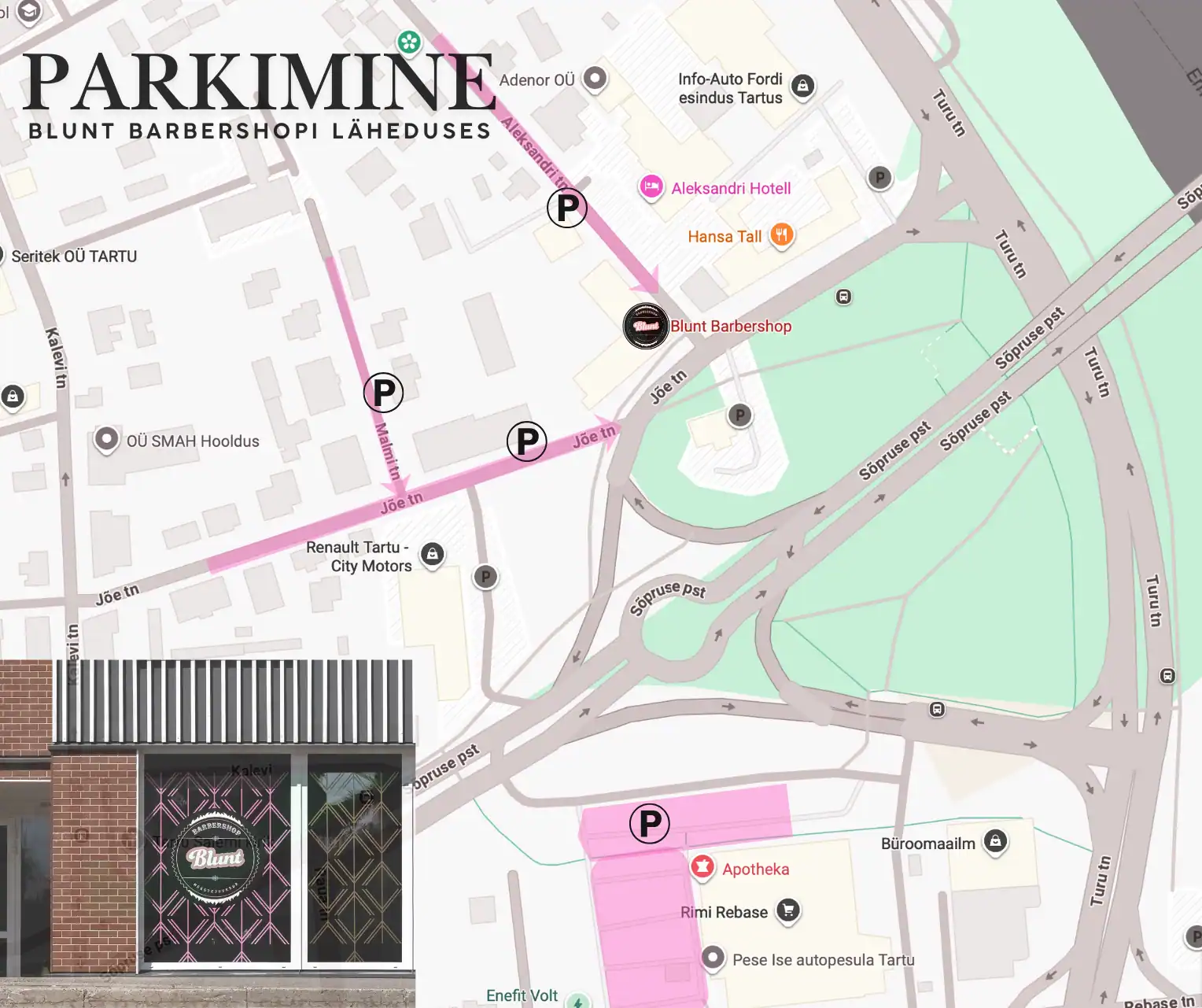 Parking information - Blunt Barbershop